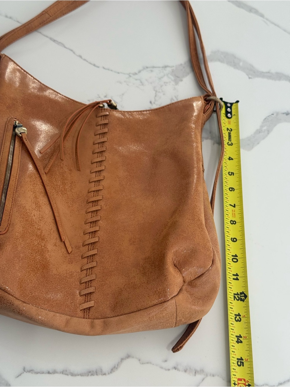 HOBO Merrin Convertible Backpack Whiskey Leather Whipstitch with shimmer - Picture 14 of 16